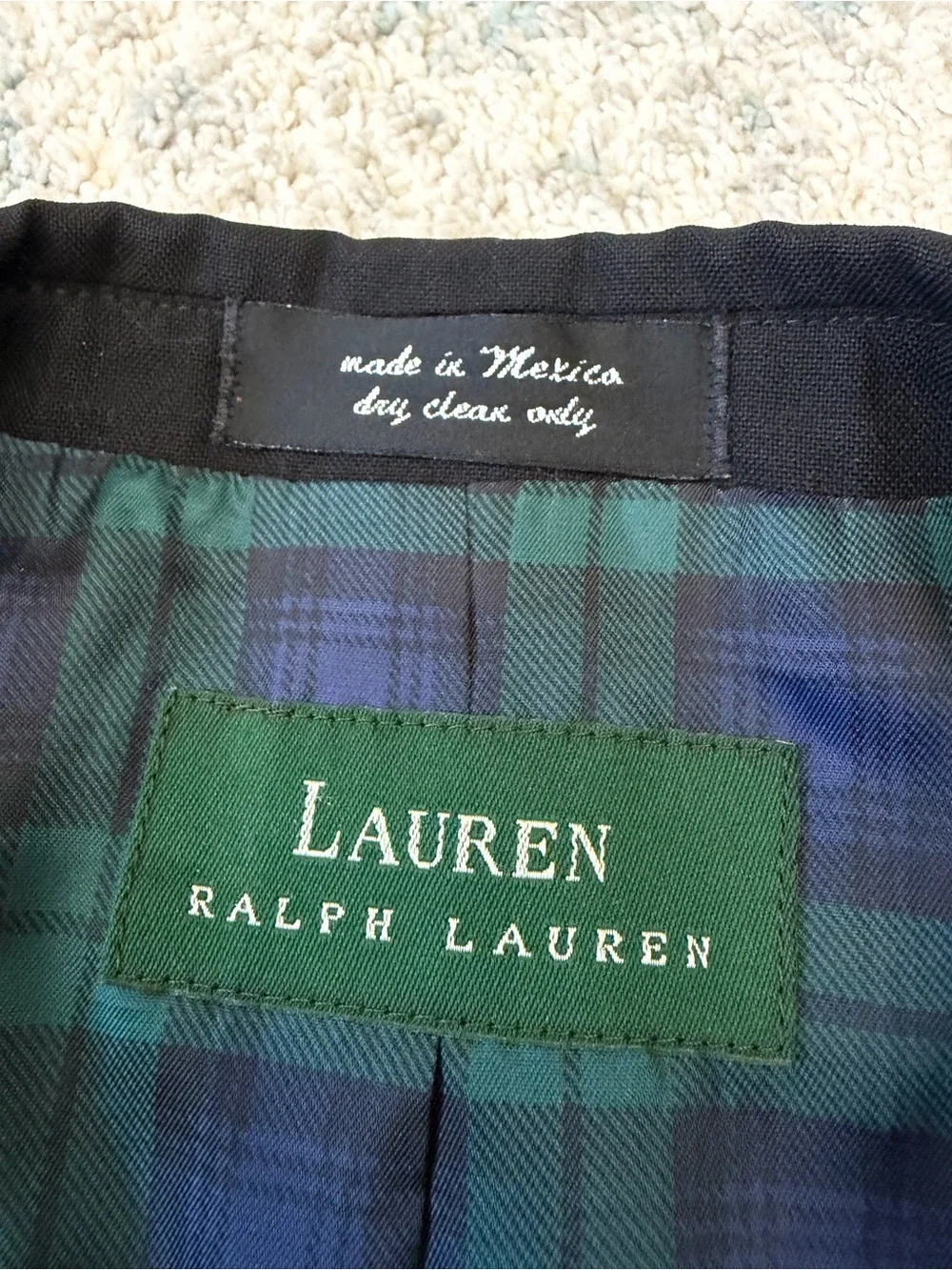 Ralph Lauren Lauren Men’s 42L Black Wool Blazer Sport Coat